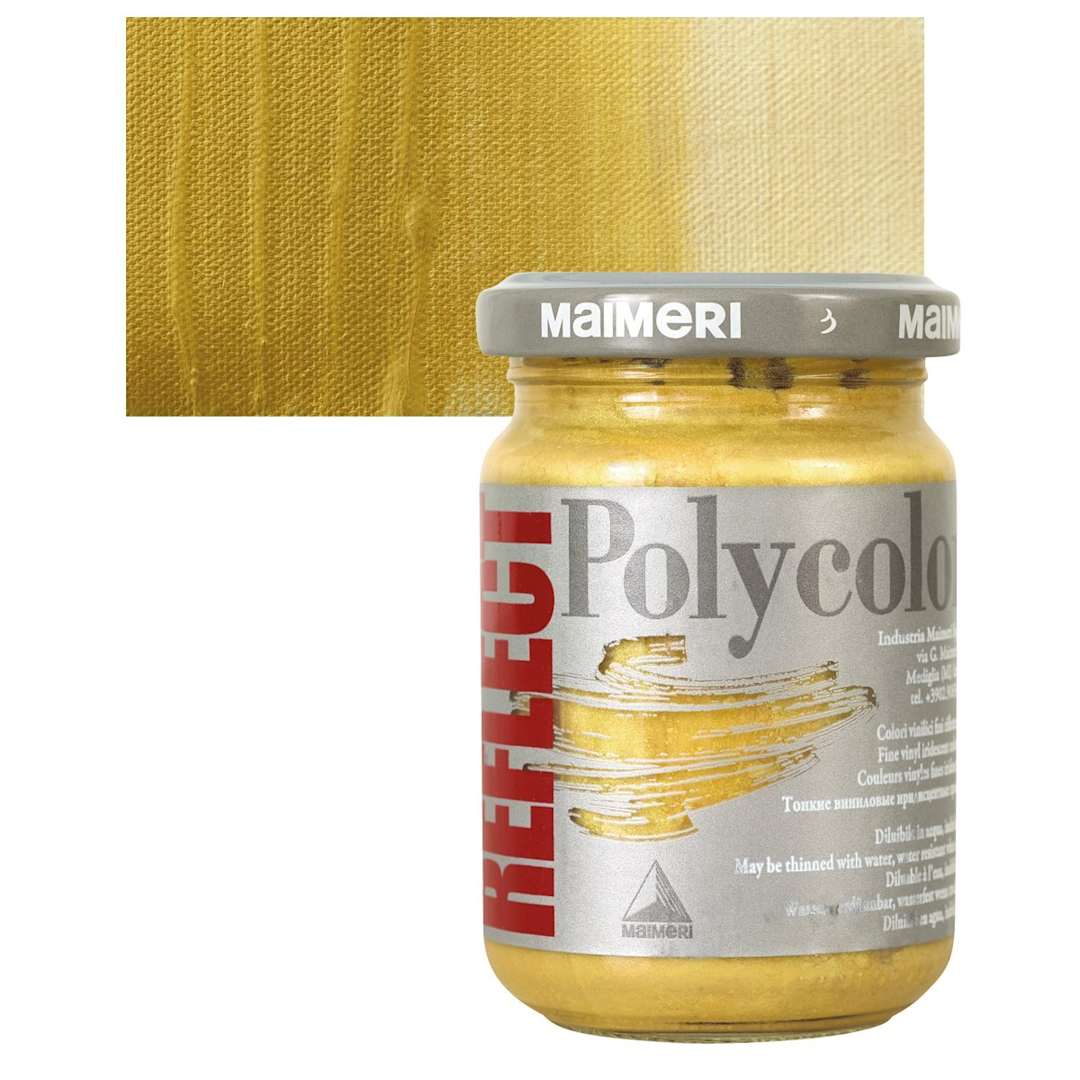Open in modal - Maimeri Polycolor Vinyl Paint - Reflect Rich Gold, 140 ml and swatch
