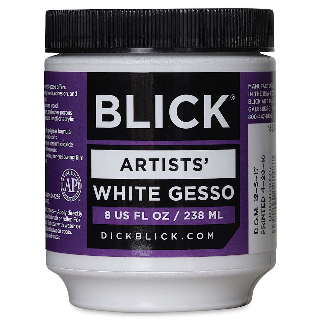 Open in modal - Blick Artists Acrylic Gesso - White, 8 oz jar