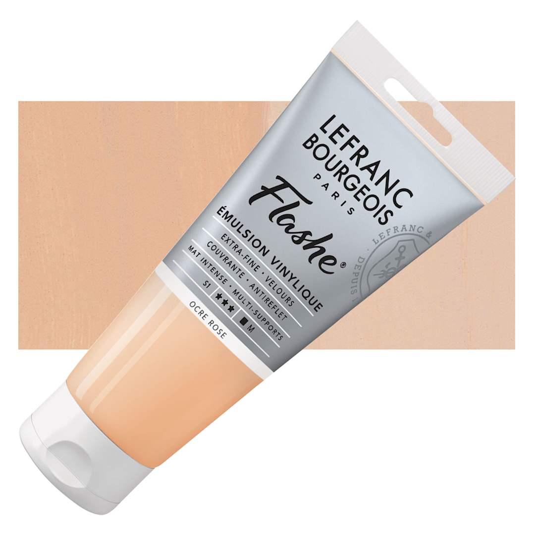 Open in modal - Lefranc & Bourgeois Flashe Vinyl Paint - Rose Ochre, 80 ml tube and swatch