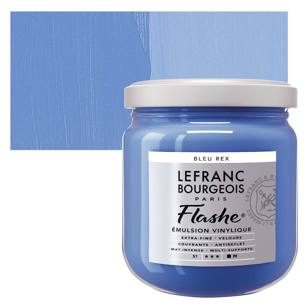 Open in modal - Lefranc & Bourgeois Flashe Vinyl Paint - Royal Blue, 400 ml jar and swatch
