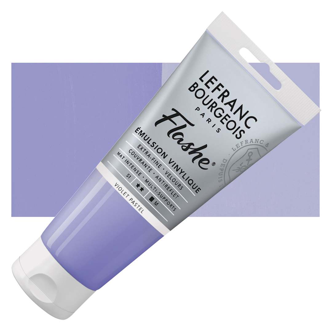 Open in modal - Lefranc & Bourgeois Flashe Vinyl Paint - Pastel Violet, 80 ml tube and swatch