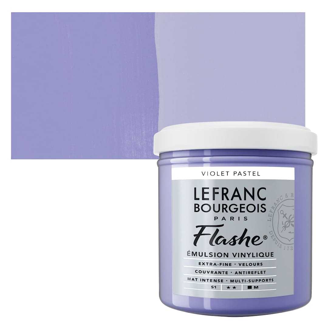 Open in modal - Lefranc & Bourgeois Flashe Vinyl Paint - Pastel Violet, 125 ml jar and swatch