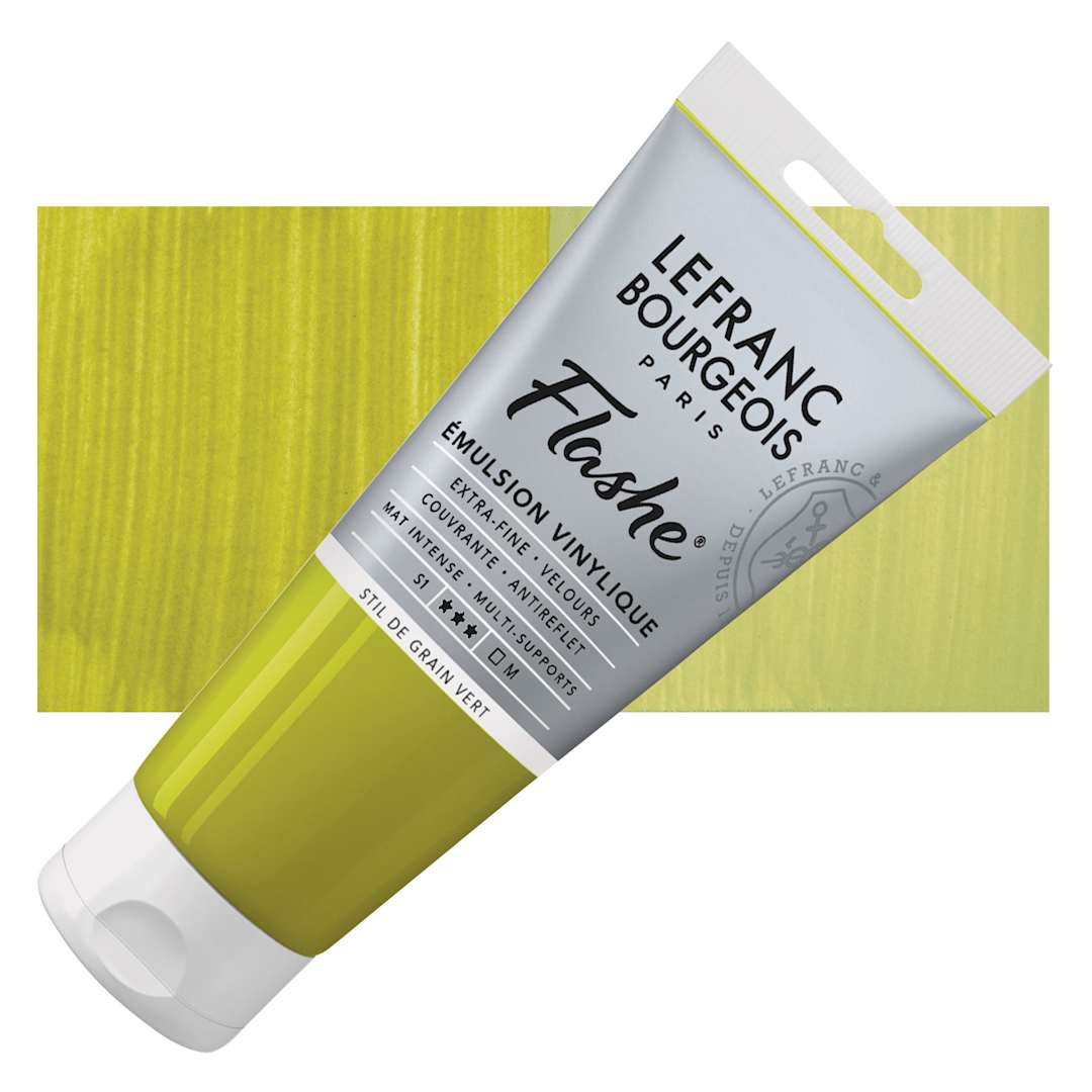Open in modal - Lefranc & Bourgeois Flashe Vinyl Paint - Stil de Grain Green, 80 ml tube and swatch
