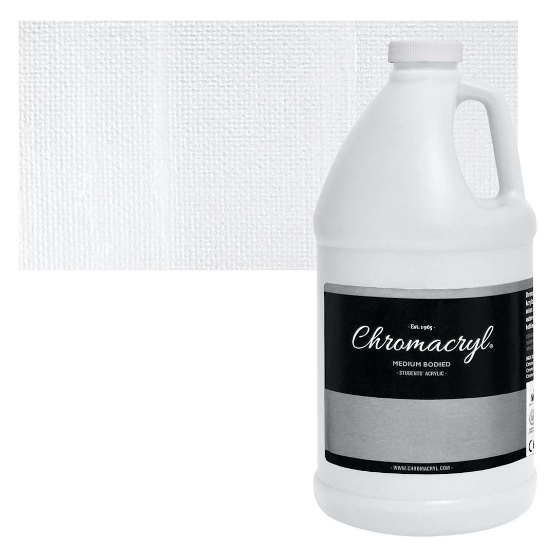 Open in modal - Chromacryl Students' Acrylic - Blockout White, 1/2 Gallon and swatch