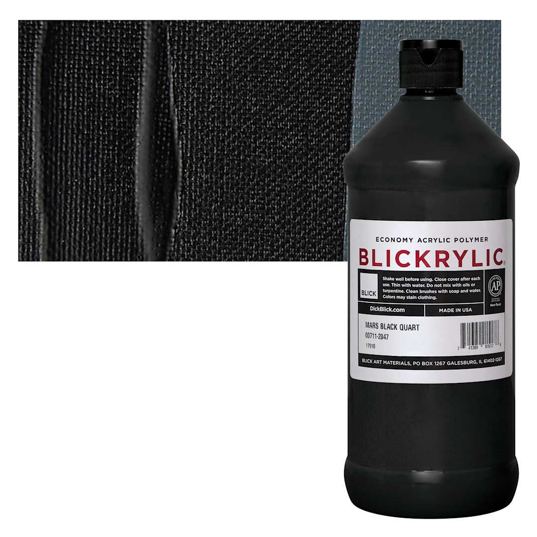 Open in modal - Blickrylic Student Acrylic - Mars Black, Quart and swatch
