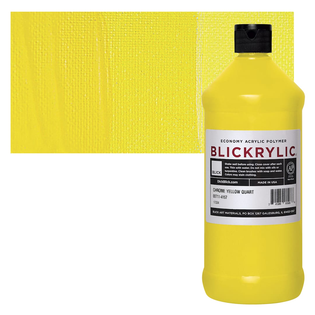 Open in modal - Blickrylic Student Acrylic - Chrome Yellow, Quart and swatch