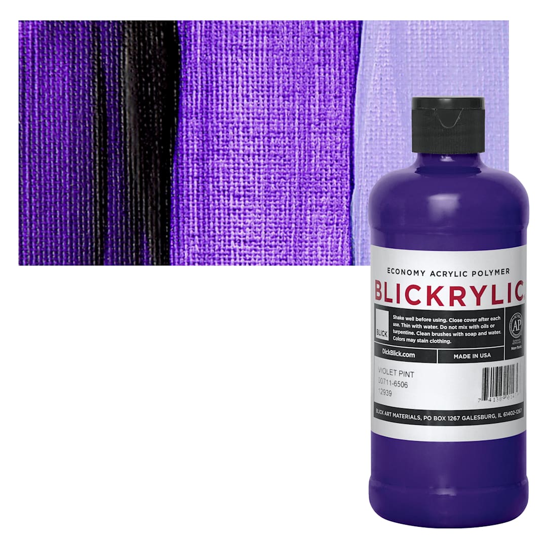 Open in modal - Blickrylic Student Acrylic - Violet, Pint and swatch
