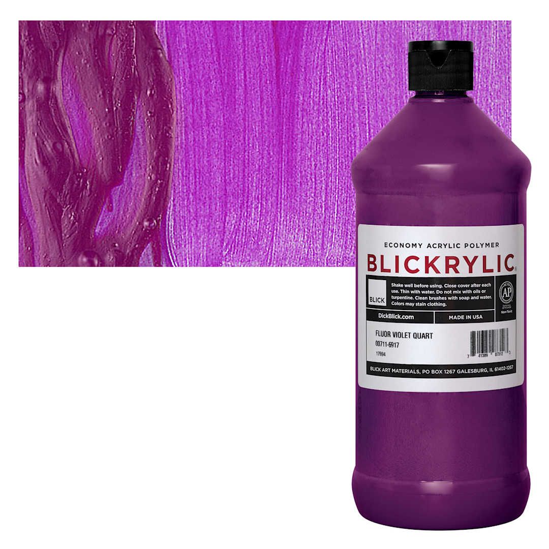 Open in modal - Blickrylic Student Acrylic - Fluorescent Violet, Quart and swatch