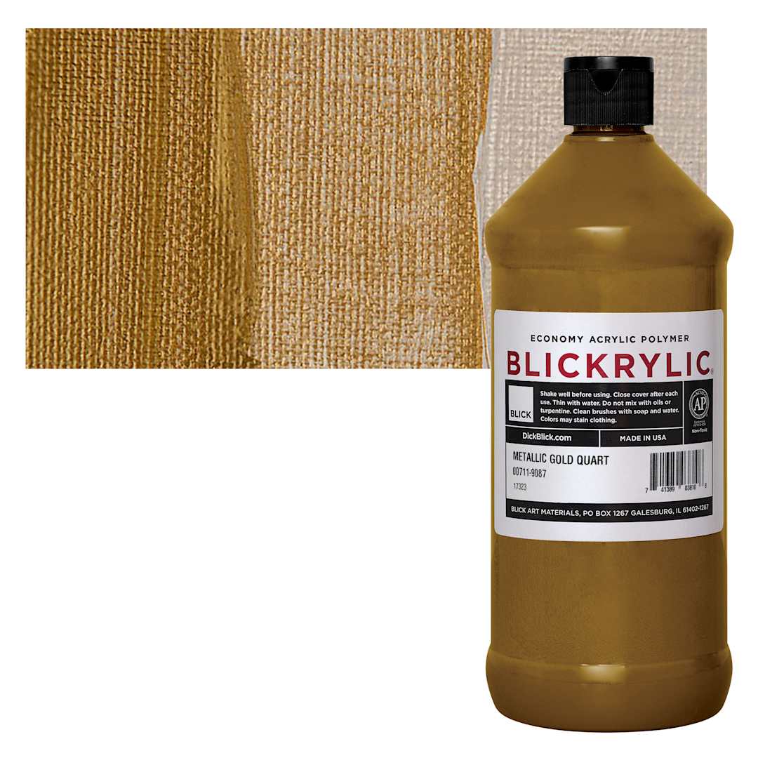 Open in modal - Blickrylic Student Acrylics - Metallic Gold, Quart and swatch