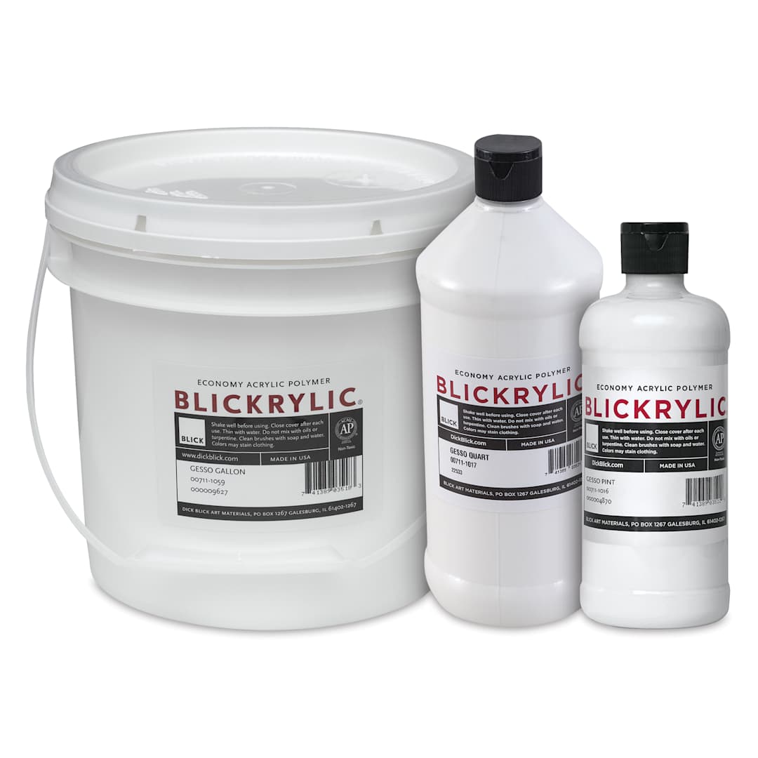 Open in modal - Blickrylic Gesso, different sizes next to each other