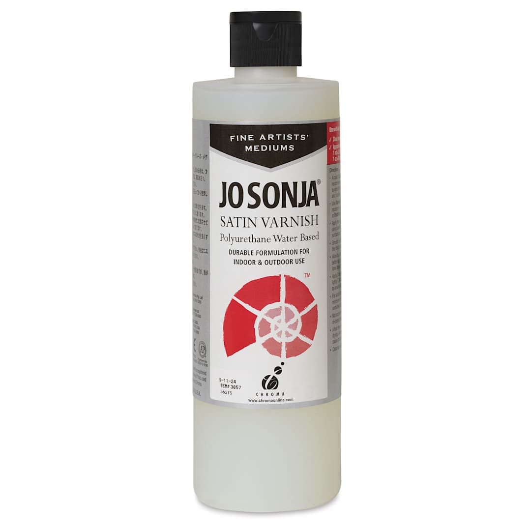 Open in modal - Jo Sonja's Polyurethane Varnish - Satin, 16 oz bottle - front