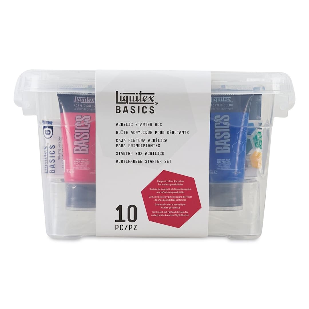 Open in modal - Liquitex Basics Acrylic Paints - Set of 10, Starter Box, 75 ml