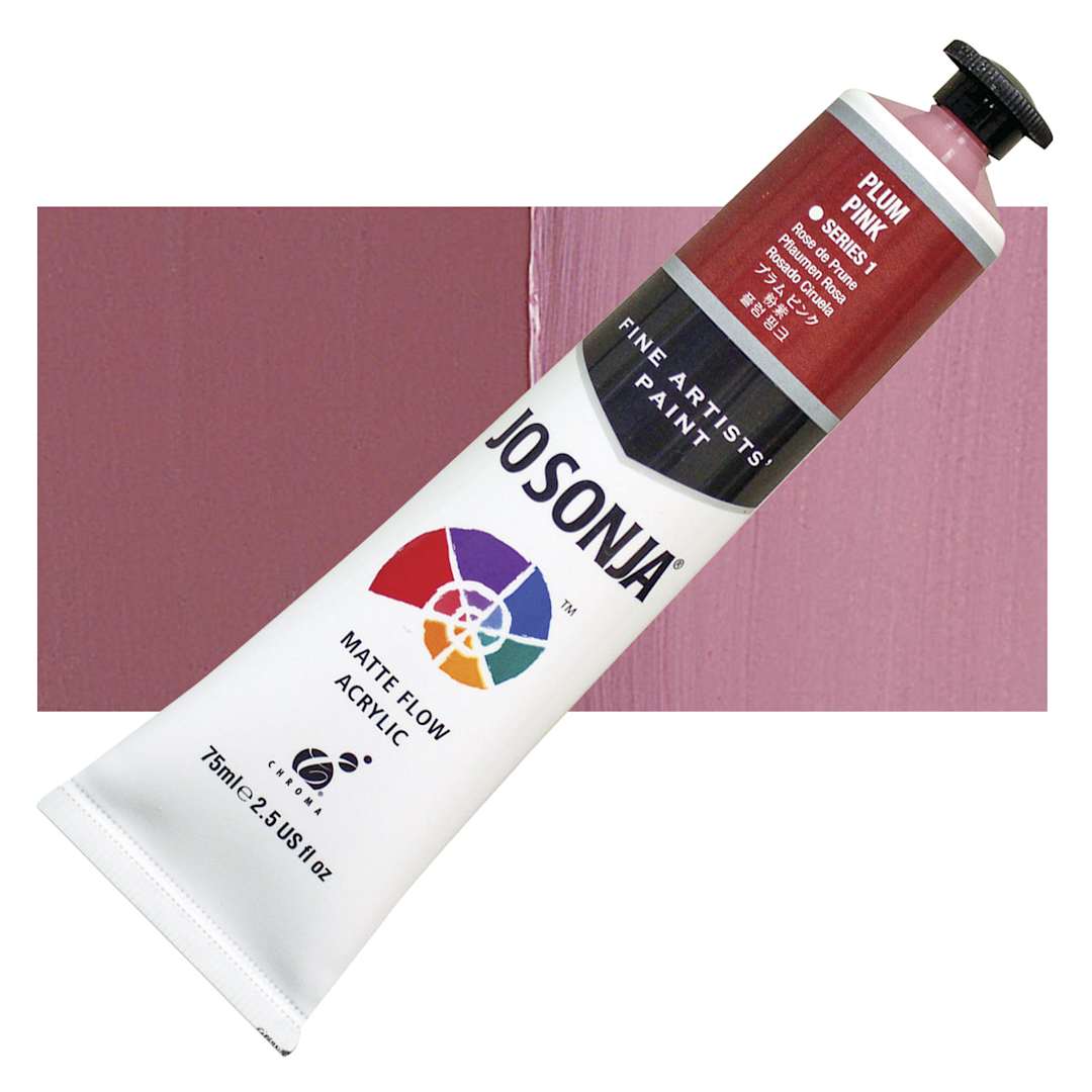Open in modal - Jo Sonja's Artist Acrylic - Plum Pink, 2.5 oz tube and swatch