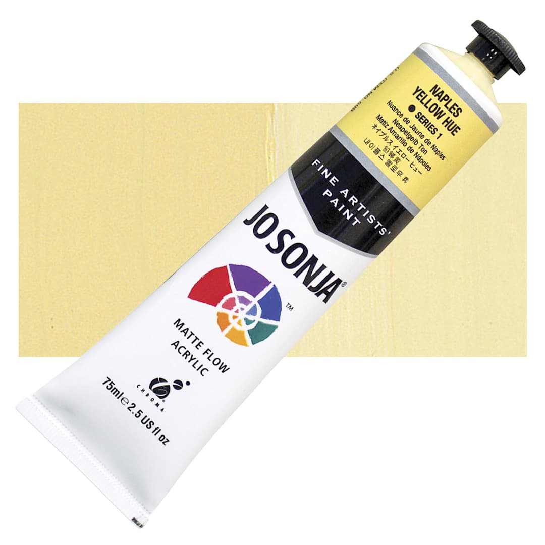 Open in modal - Jo Sonja's Artist Acrylic - Naples Yellow Hue, 2.5 oz tube and swatch