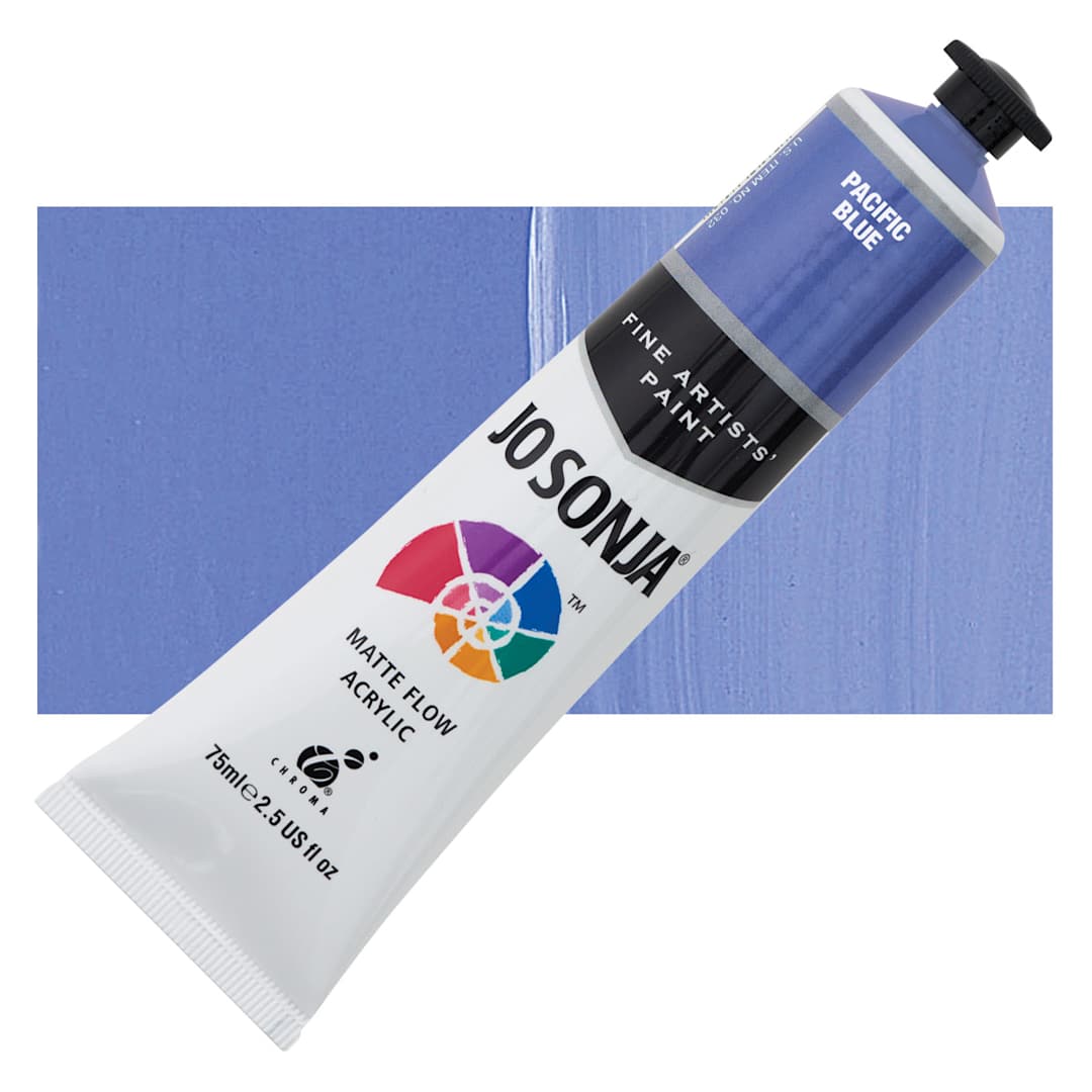 Open in modal - Jo Sonja's Artist Acrylic - Pacific Blue, 2.5 oz tube and swatch