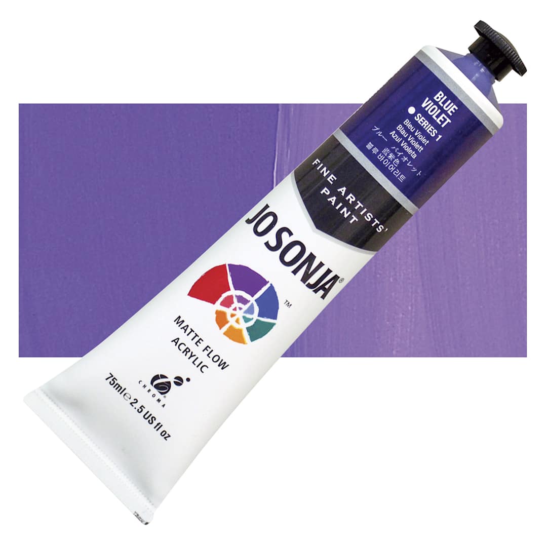 Open in modal - Jo Sonja's Artist Acrylic - Blue Violet, 2.5 oz tube and swatch