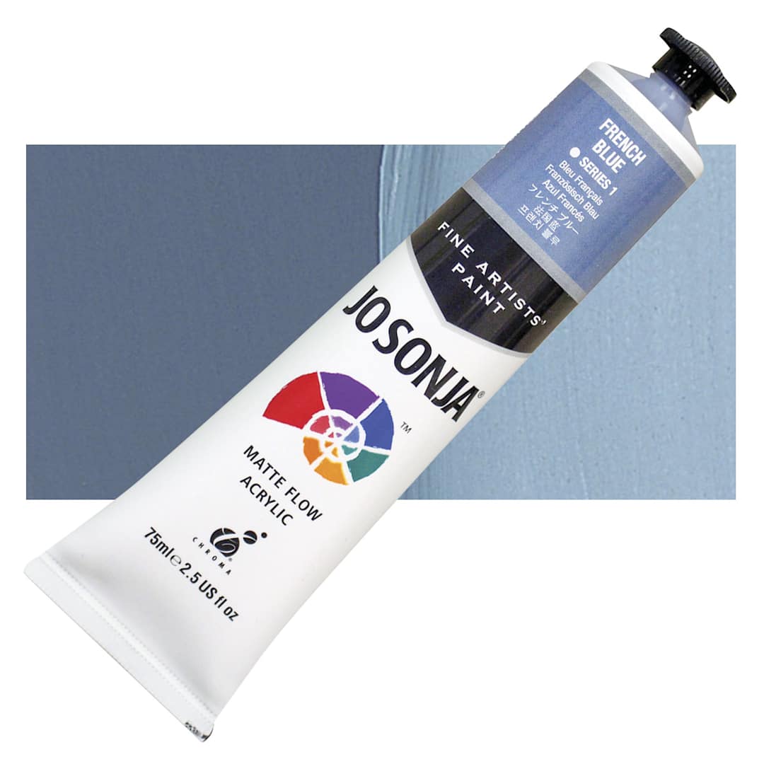 Open in modal - Jo Sonja's Artist Acrylic - French Blue, 2.5 oz tube and swatch