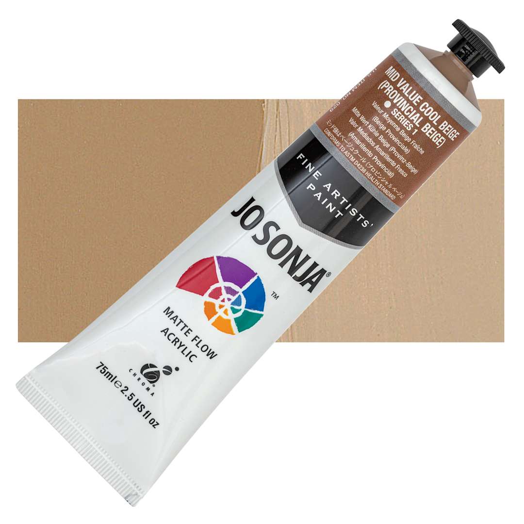 Open in modal - Jo Sonja's Artist Acrylic - Provincial Beige, 2.5 oz tube and swatch