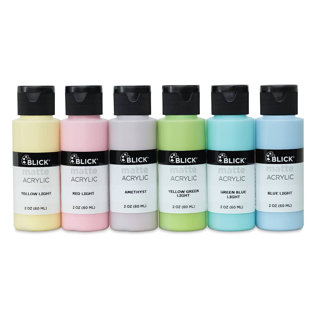 Open in modal - Blick Matte Acrylics - Set of 6, Pastel Colors, 2 oz