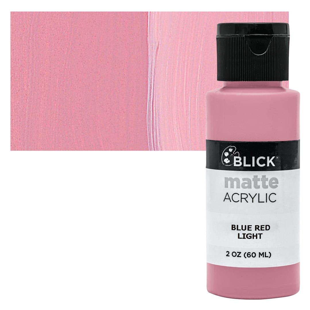Open in modal - Blick Matte Acrylic - Blue Red Light, 2 oz bottle and swatch