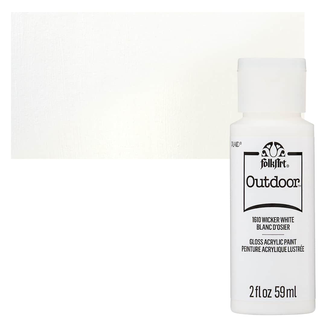 Open in modal - FolkArt Outdoor Acrylic Paint - Wicker White, 2 oz, Bottle and Swatch