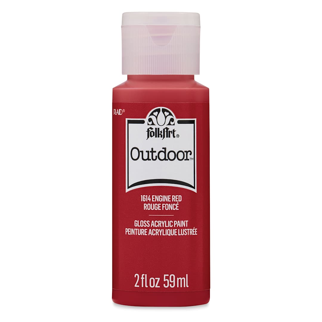 Open in modal - FolkArt Outdoor Acrylic Paint - Engine Red, 2 oz, Bottle
