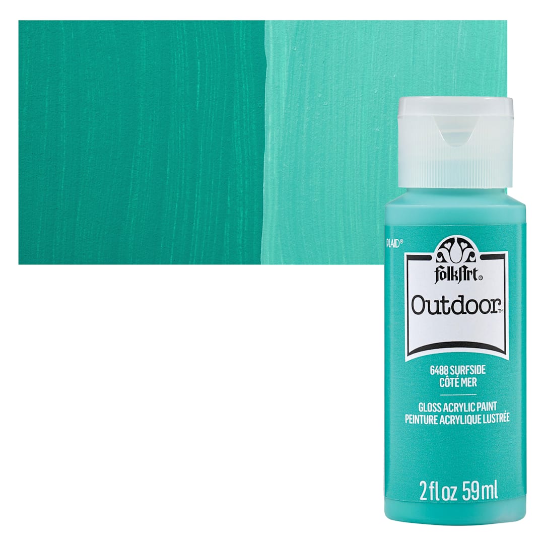 Open in modal - FolkArt Outdoor Acrylic Paint - Surfside, 2 oz, Bottle and Swatch