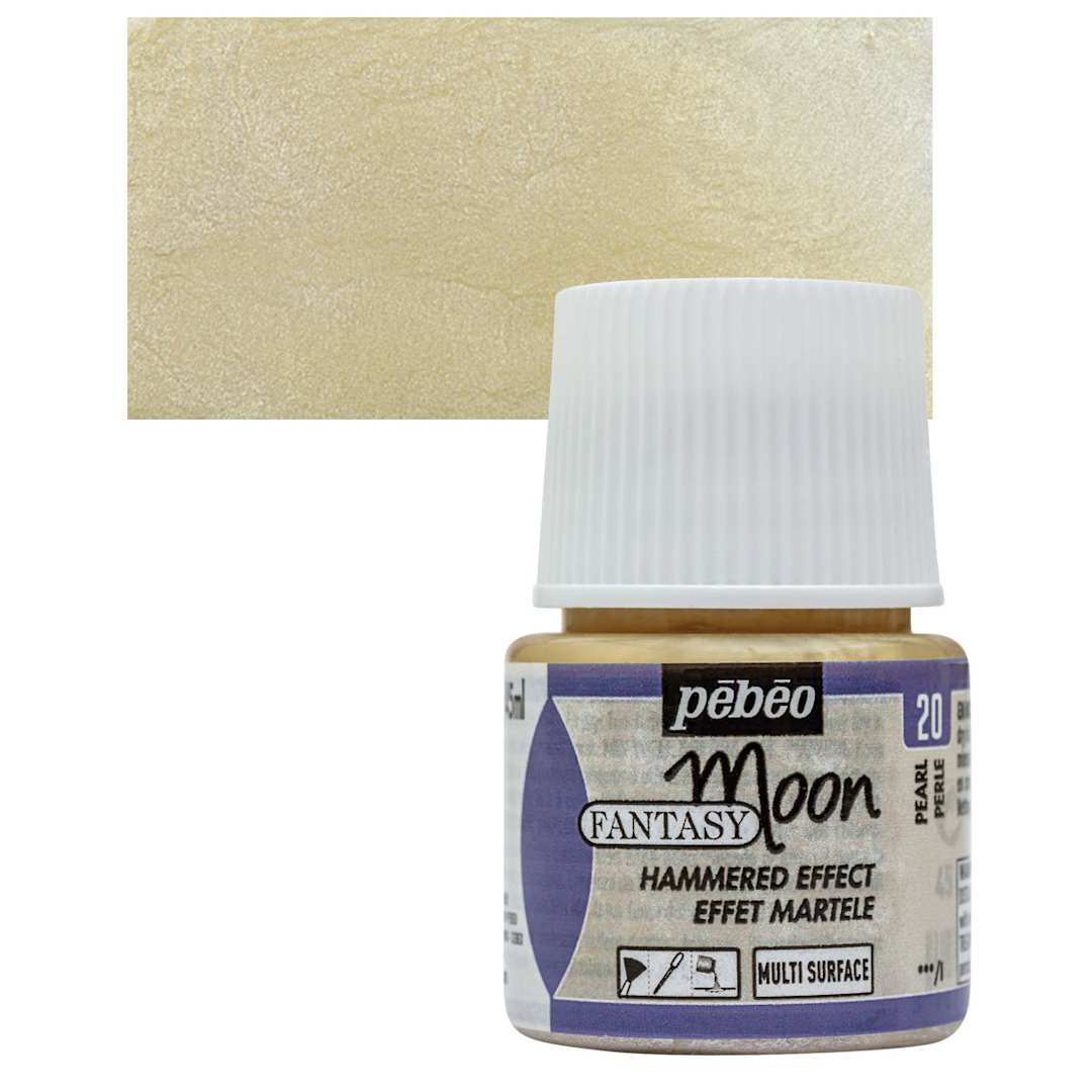 Open in modal - Pebeo Fantasy Moon Paint - Pearl, 45 ml bottle and swatch