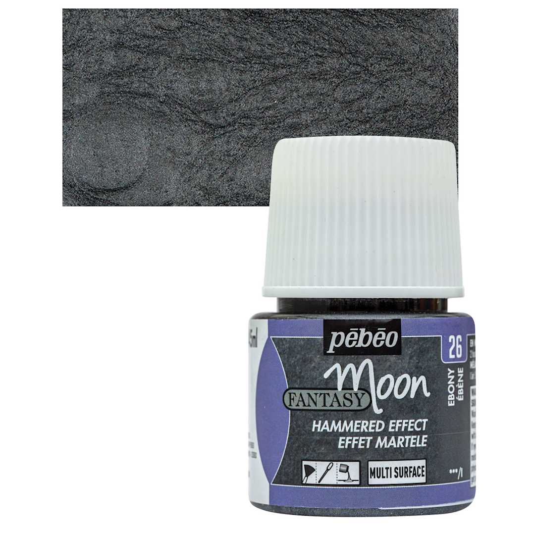 Open in modal - Pebeo Fantasy Moon Paint - Ebony, 45 ml bottle and swatch