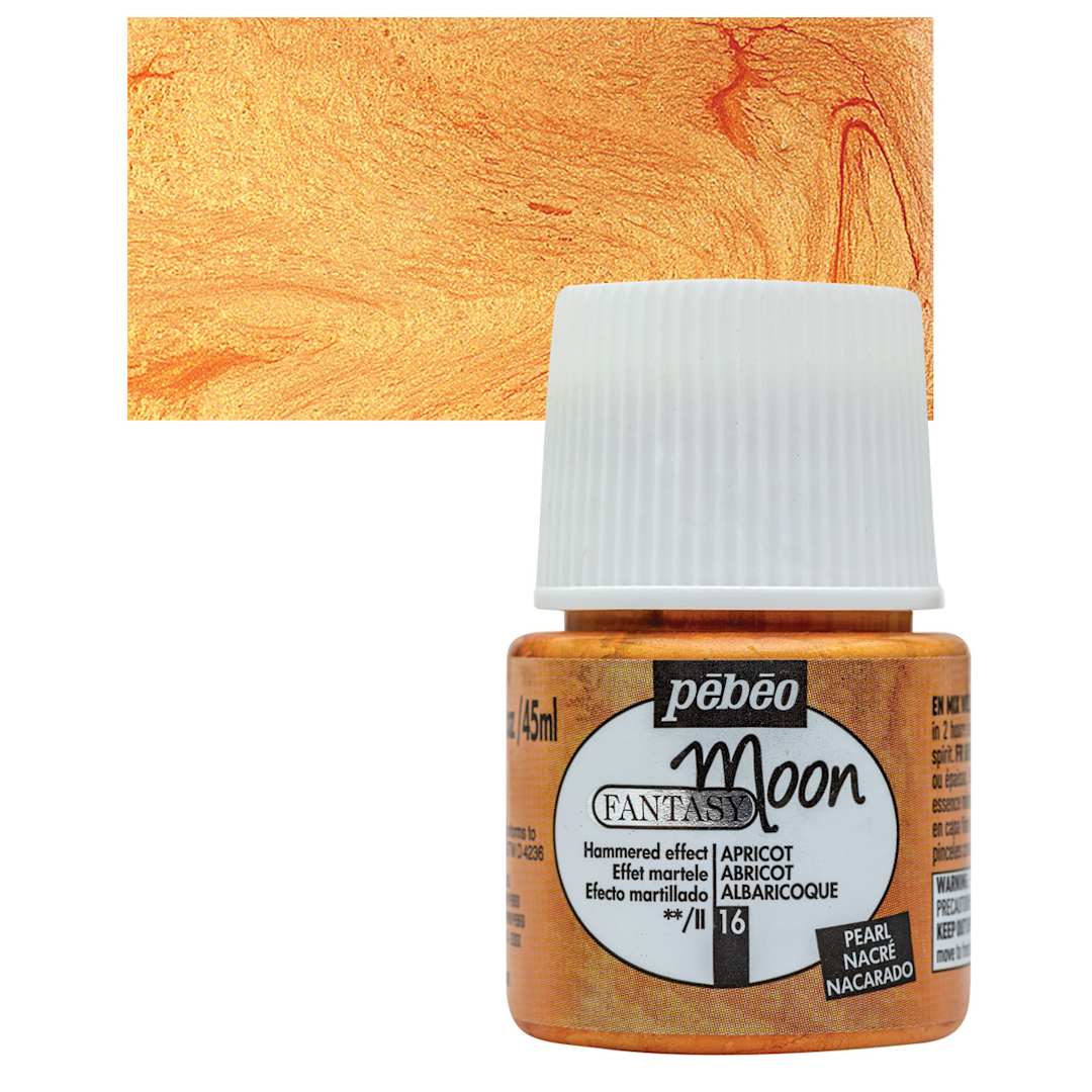 Open in modal - Pebeo Fantasy Moon Paint - Apricot, 45 ml bottle and swatch