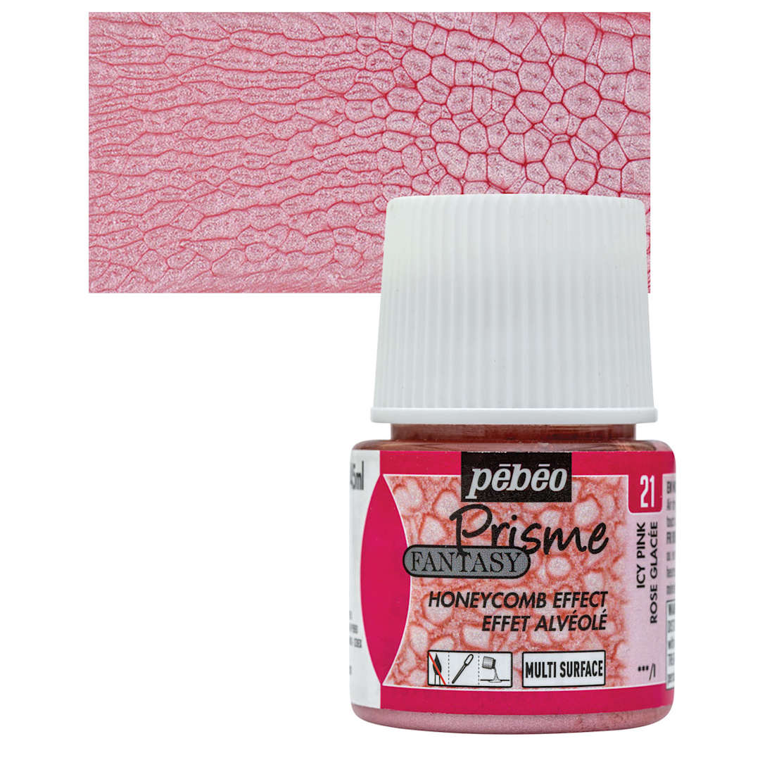 Open in modal - Pebeo Fantasy Prisme Paint - Icy Pink, 45 ml bottle and swatch