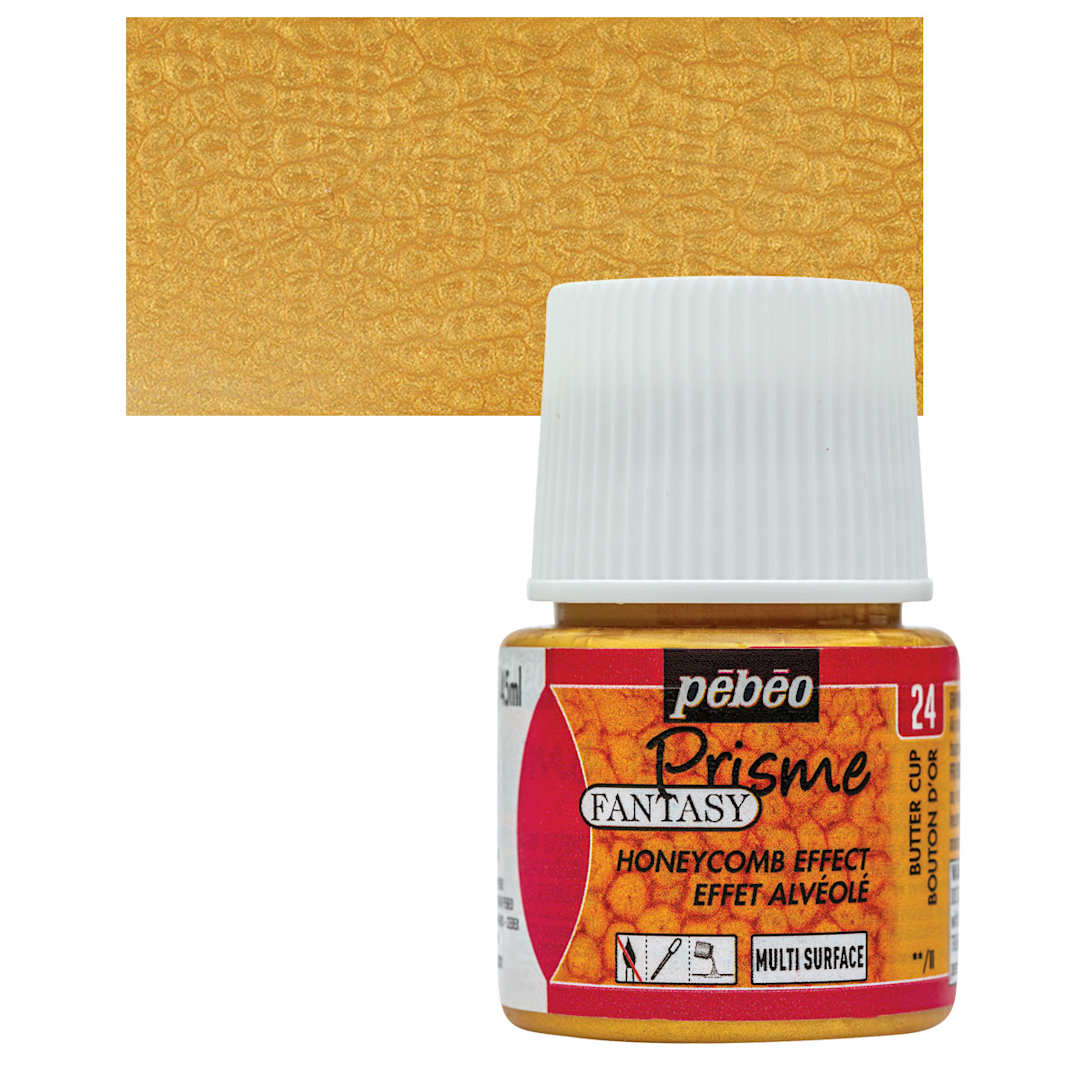 Open in modal - Pebeo Fantasy Prisme Paint - Buttercup, 45 ml bottle and swatch