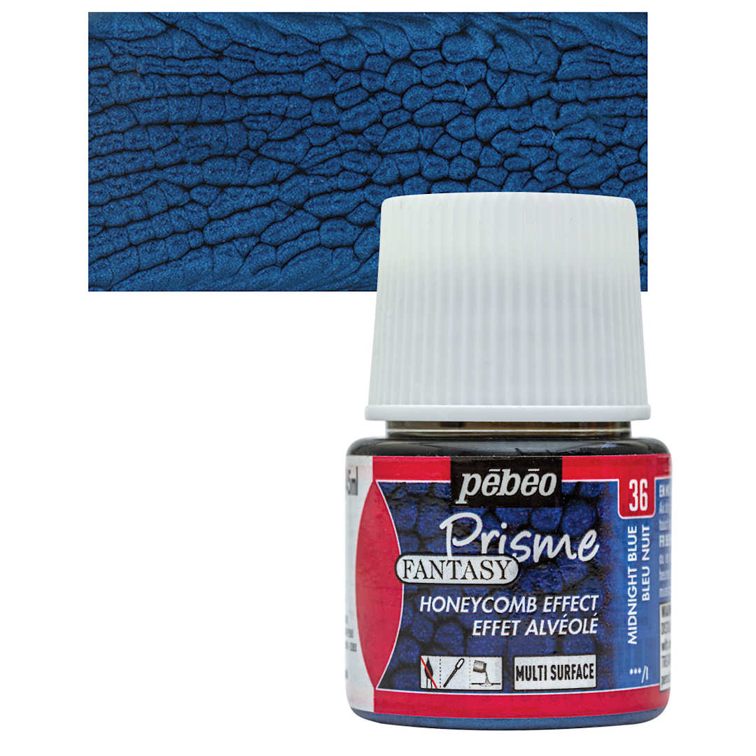 Open in modal - Pebeo Fantasy Prisme Paint - Midnight Blue, 45 ml bottle and swatch