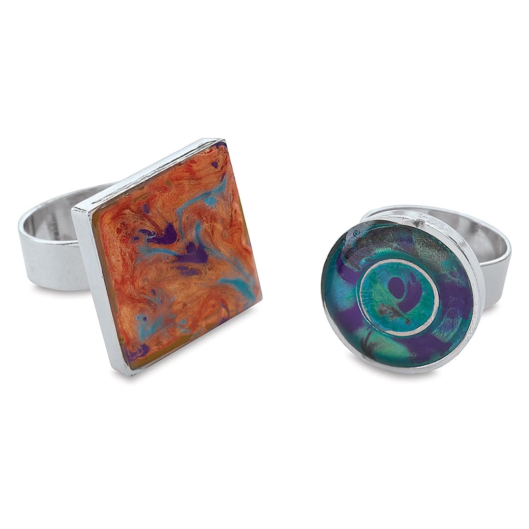 Open in modal - Pebeo Fantasy Prisme Paints - 2 rings decorated with Prisme paints