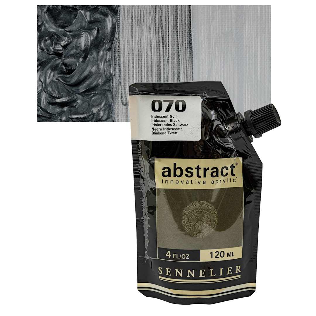 Open in modal - Sennelier Abstract Acrylic - Iridescent Black, 120 ml pouch and swatch