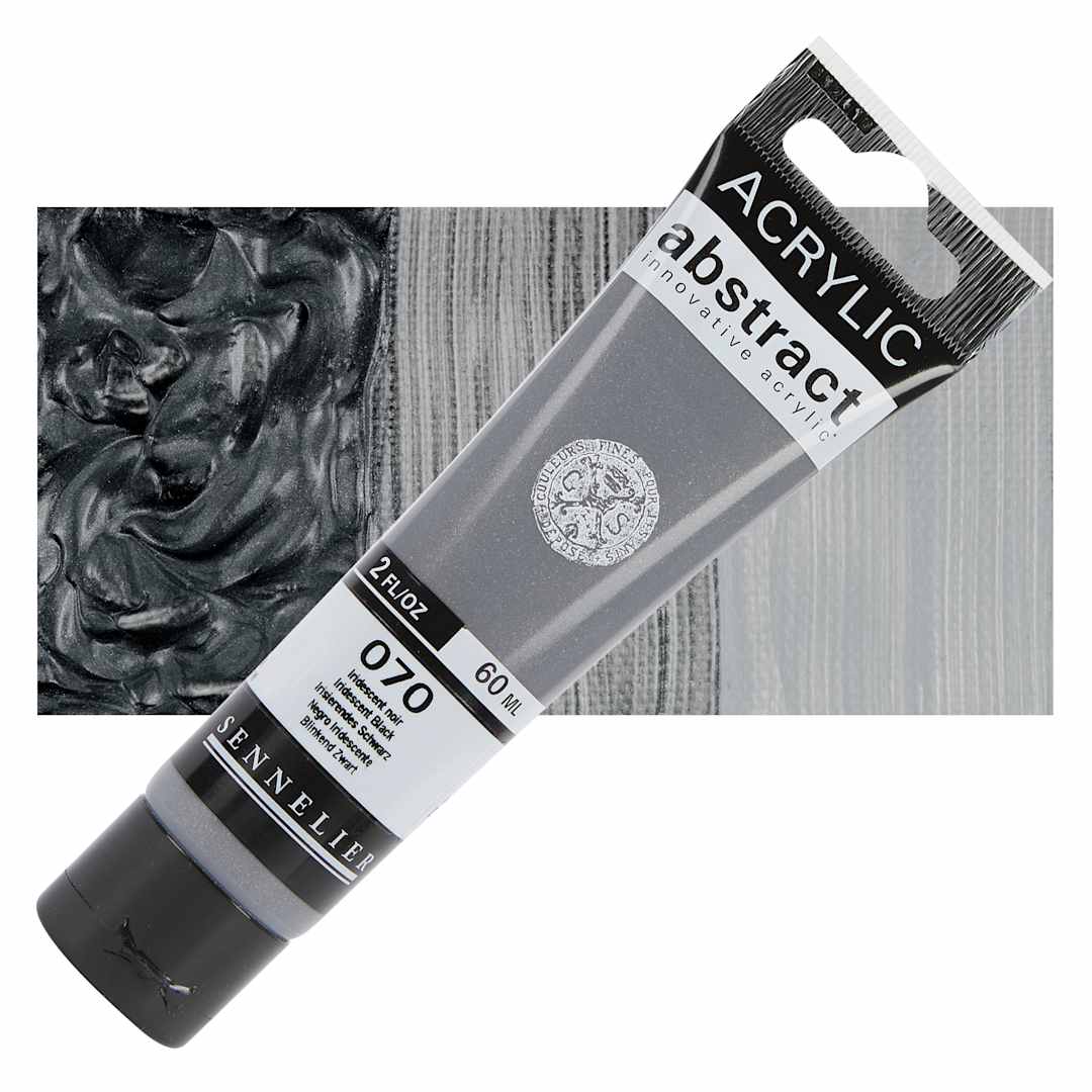Open in modal - Sennelier Abstract Acrylic - Iridescent Black, 60 ml tube and swatch