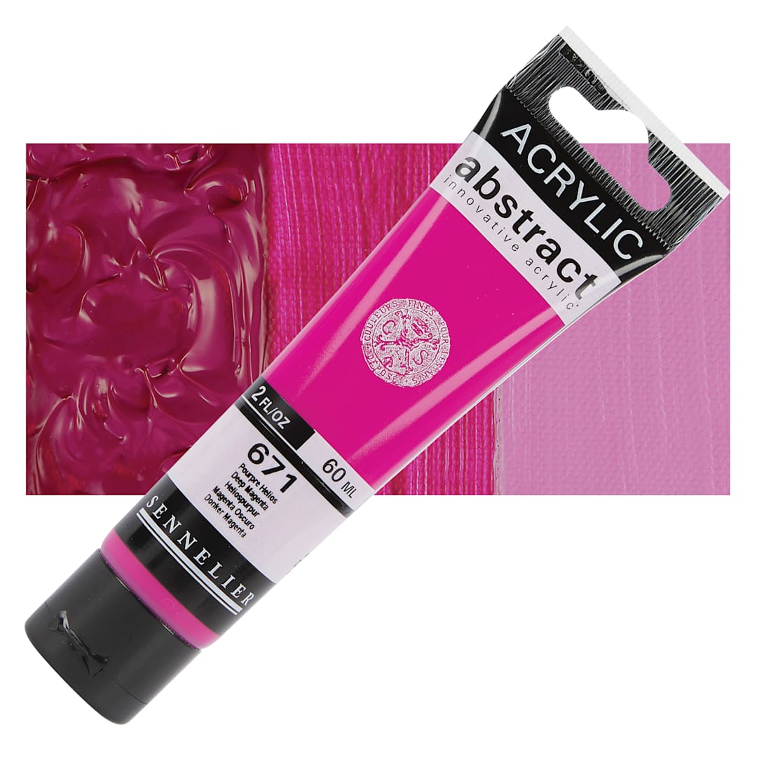 Open in modal - Sennelier Abstract Acrylic - Deep Magenta, 60 ml tube and swatch