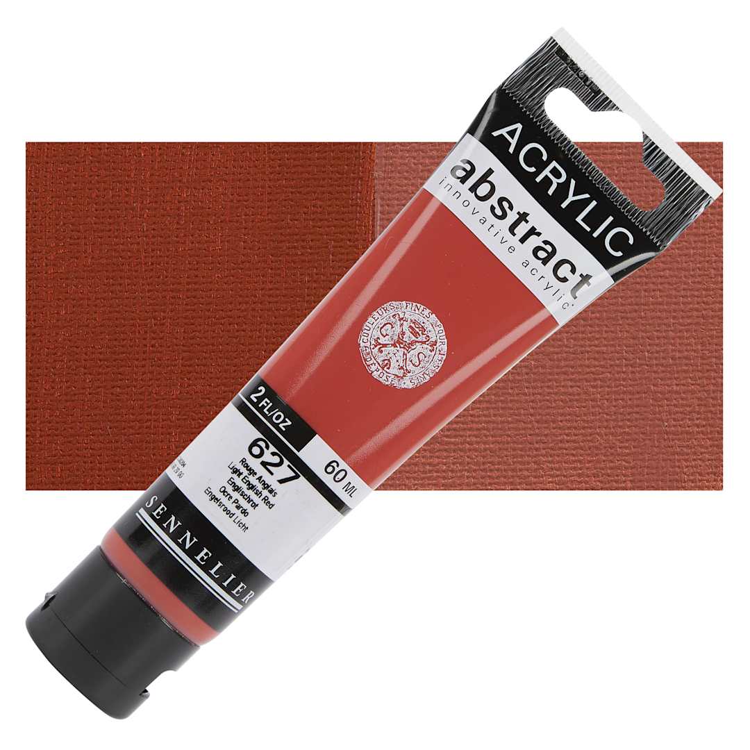 Open in modal - Sennelier Abstract Acrylic - Light English Red, 60 ml tube and swatch