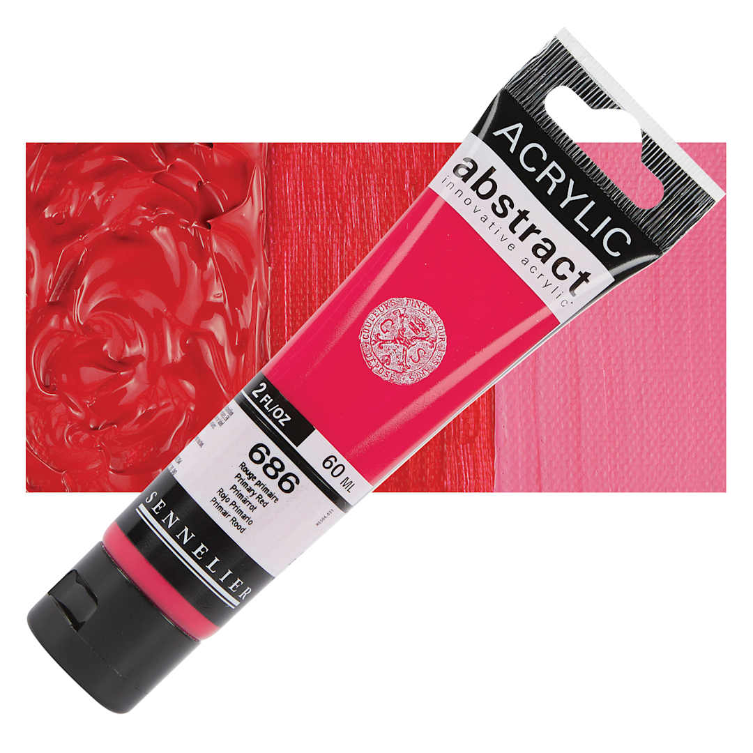 Open in modal - Sennelier Abstract Acrylic - Primary Red, 60 ml tube and swatch