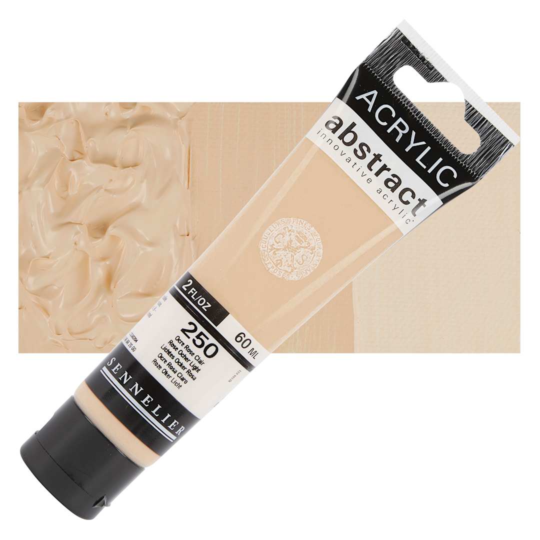 Open in modal - Sennelier Abstract Acrylic Paint - Rose Ochre Light, 60 ml tube and swatch