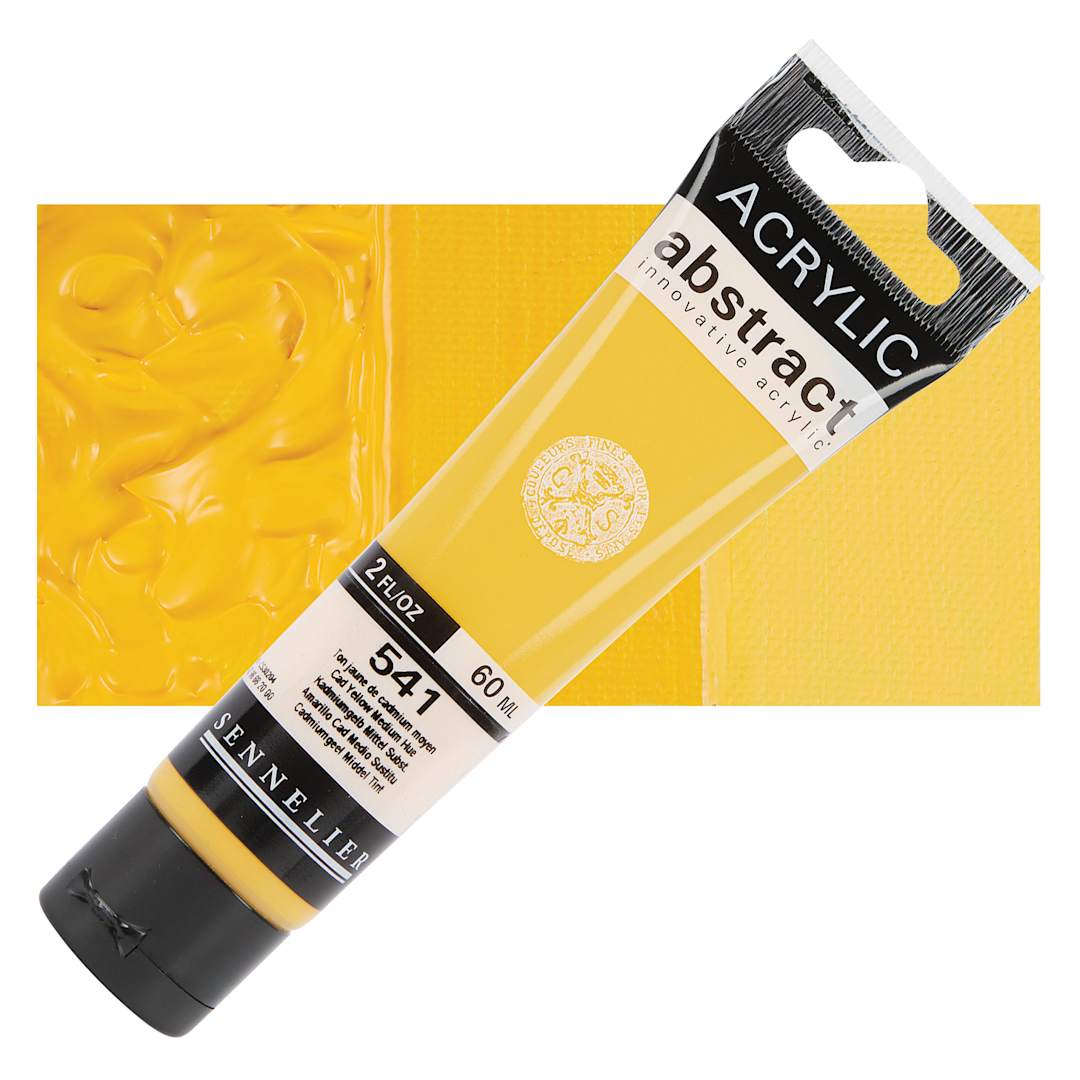 Open in modal - Sennelier Abstract Acrylic - Cadmium Yellow Medium Hue, 60 ml tube and swatch