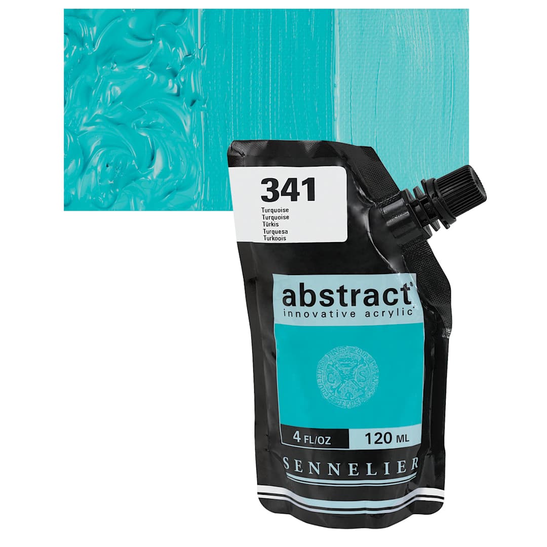 Open in modal - Sennelier Abstract Acrylic - Turquoise, 120 ml pouch and swatch