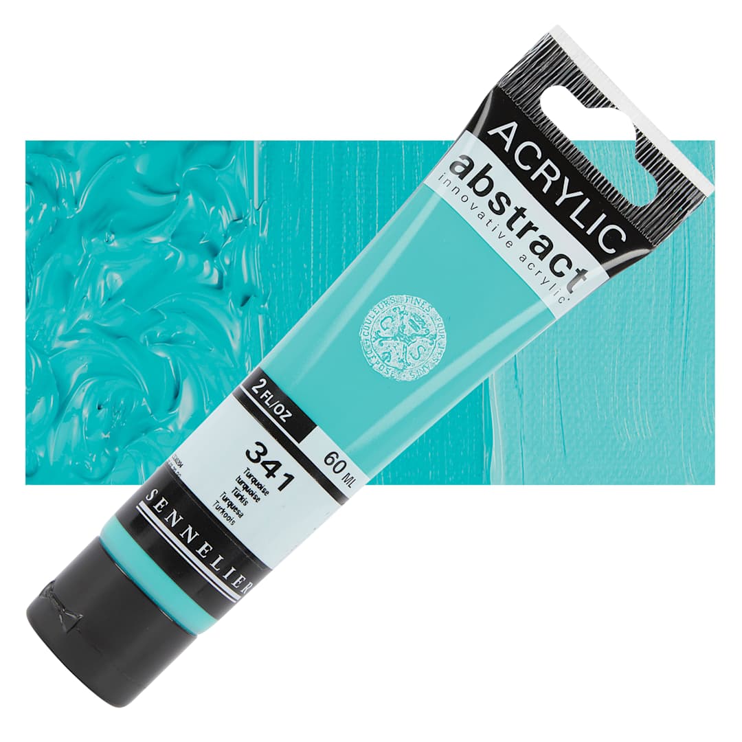 Open in modal - Sennelier Abstract Acrylic Paint - Turquoise, 60 ml tube and swatch