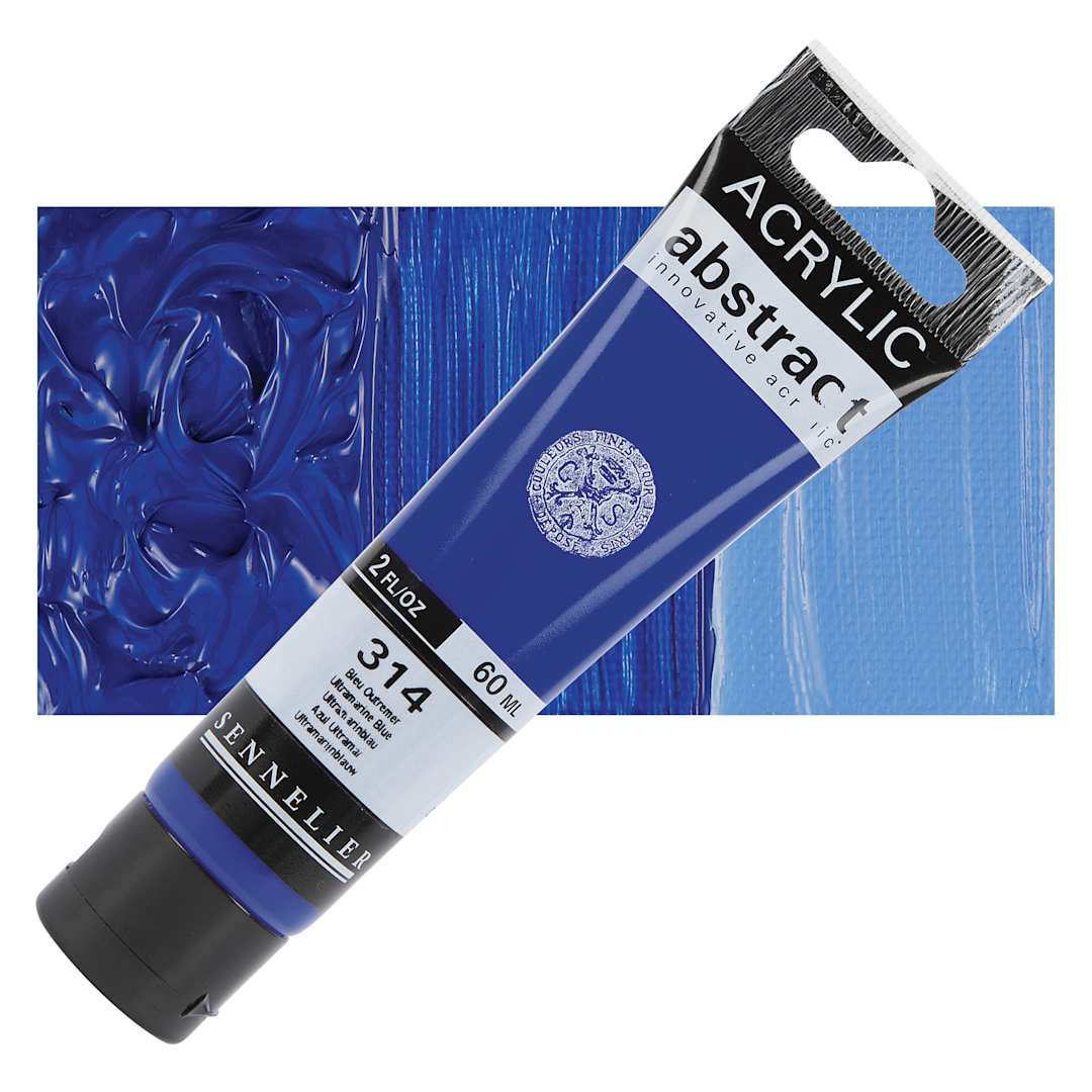 Open in modal - Sennelier Abstract Acrylic - Ultramarine Blue, 60 ml tube and swatch