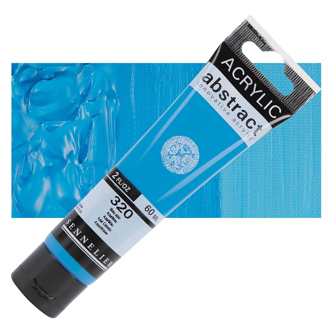 Open in modal - Sennelier Abstract Acrylic - Azur Blue, 60 ml Tube and swatch