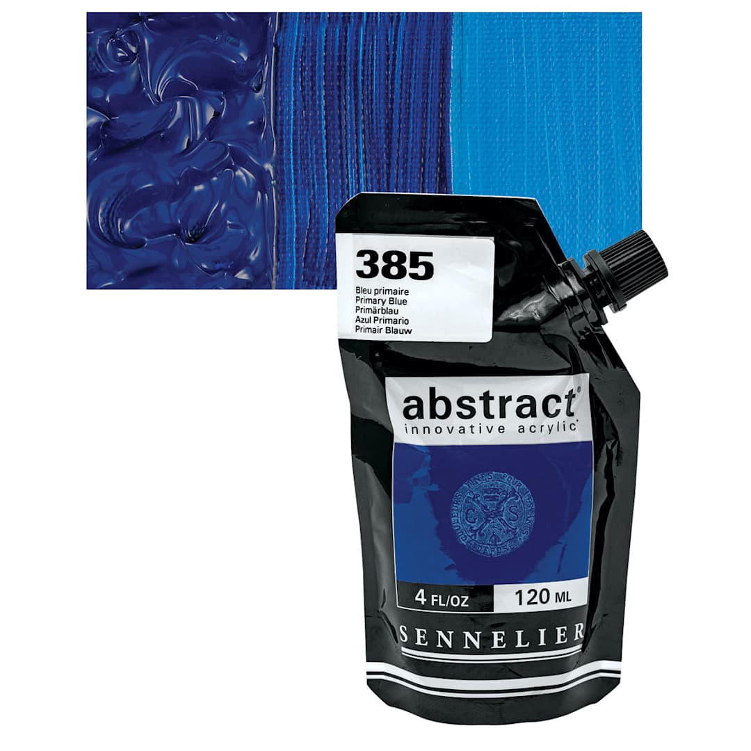 Open in modal - Sennelier Abstract Acrylic - Primary Blue, 120 ml pouch and swatch