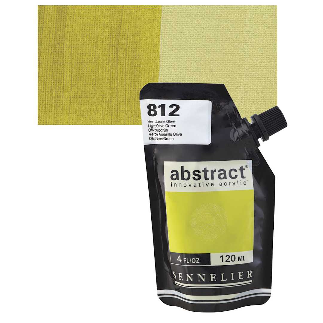 Open in modal - Sennelier Abstract Acrylic - Light Olive Green, 120 ml pouch and swatch