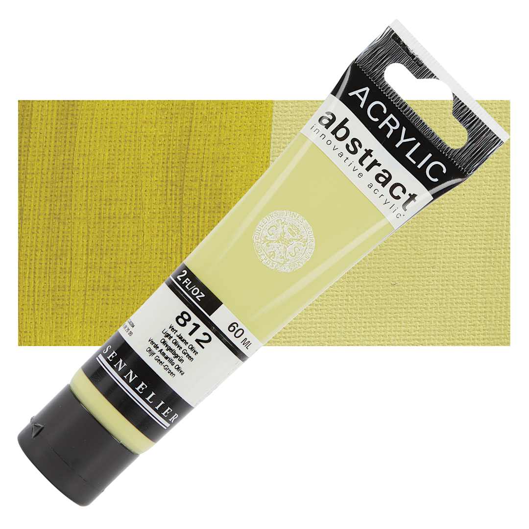 Open in modal - Sennelier Abstract Acrylic - Light Olive Green, 60 ml tube and swatch