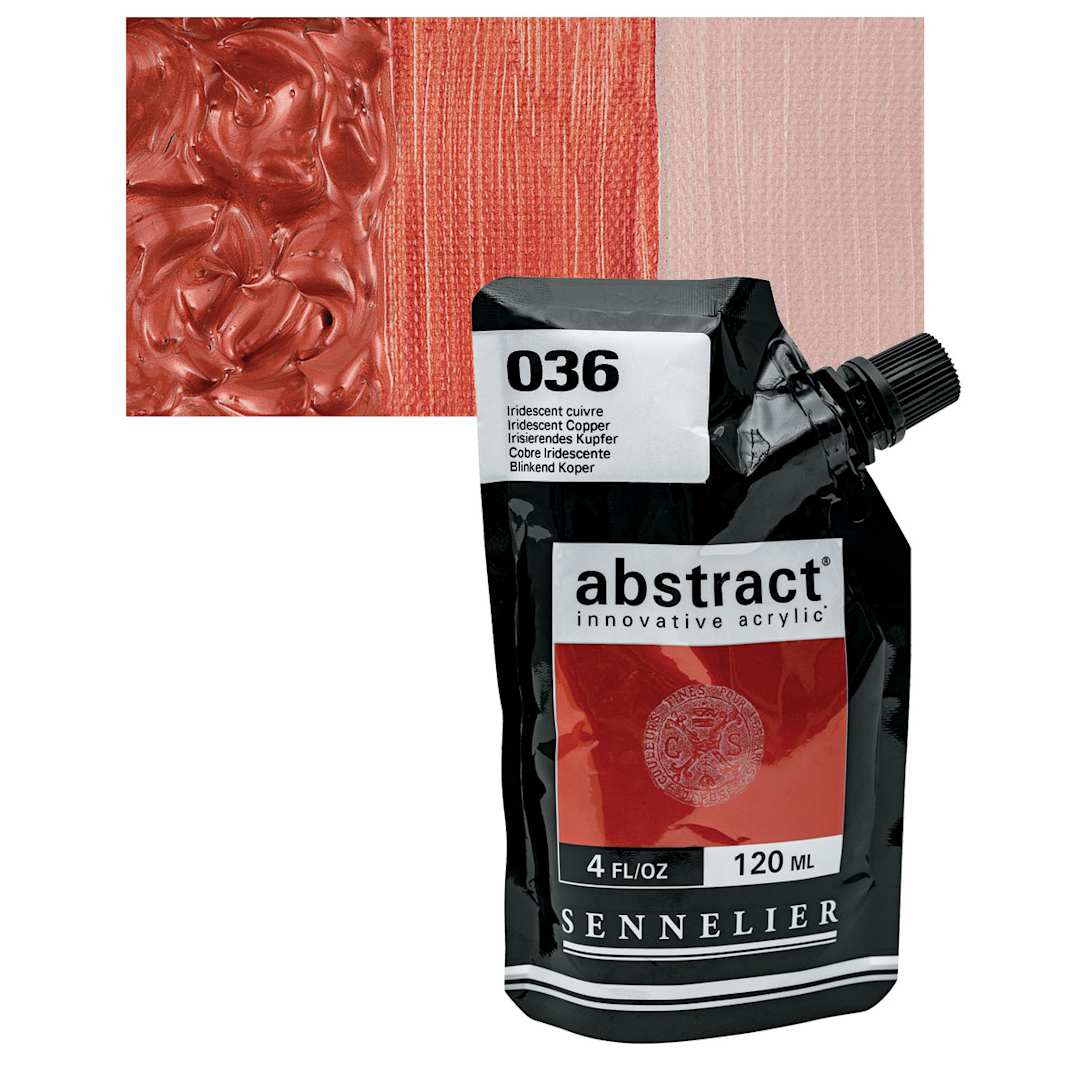 Open in modal - Sennelier Abstract Acrylic - Iridescent Copper, 120 ml pouch and swatch