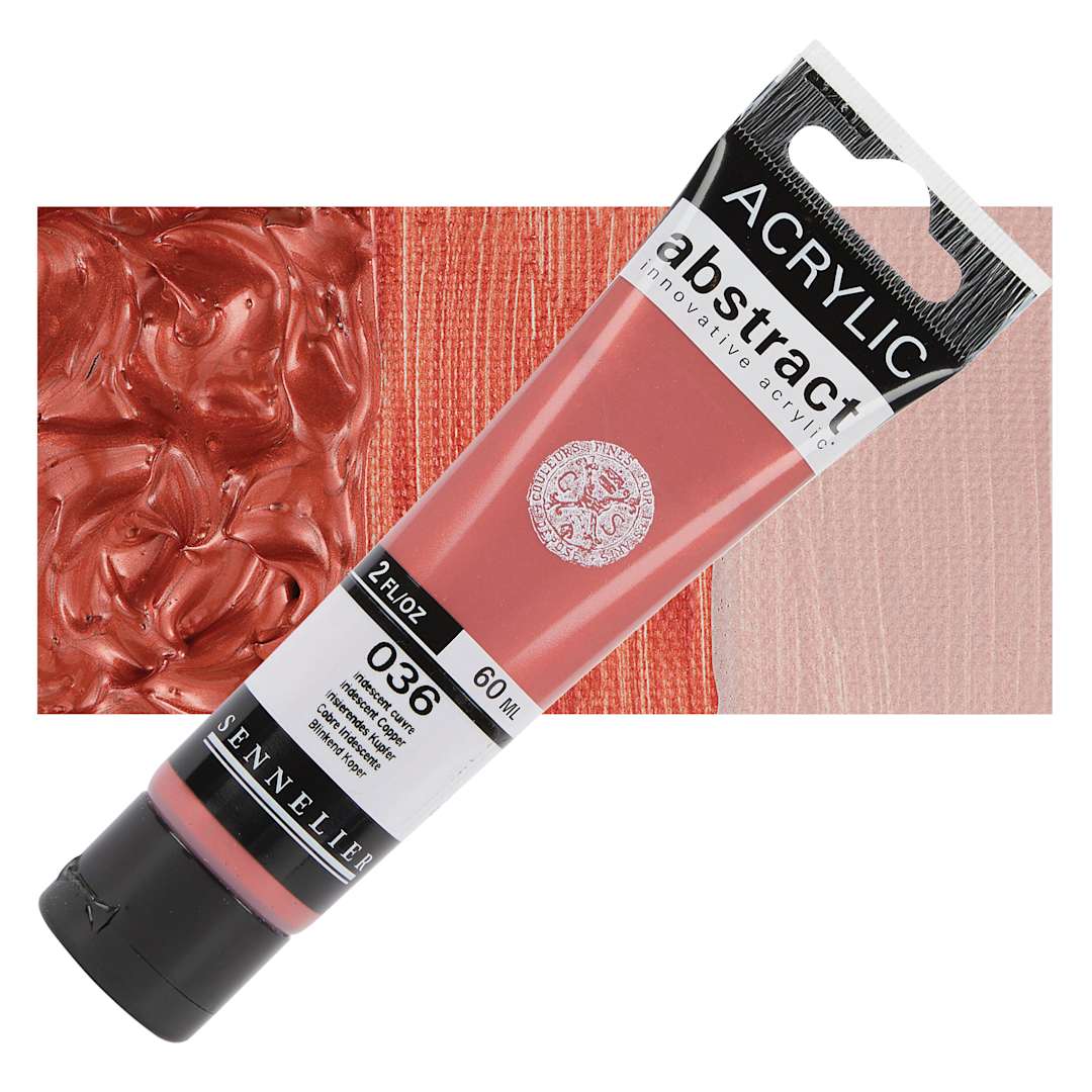 Open in modal - Sennelier Abstract Acrylic - Iridescent Copper, 60 ml tube and swatch